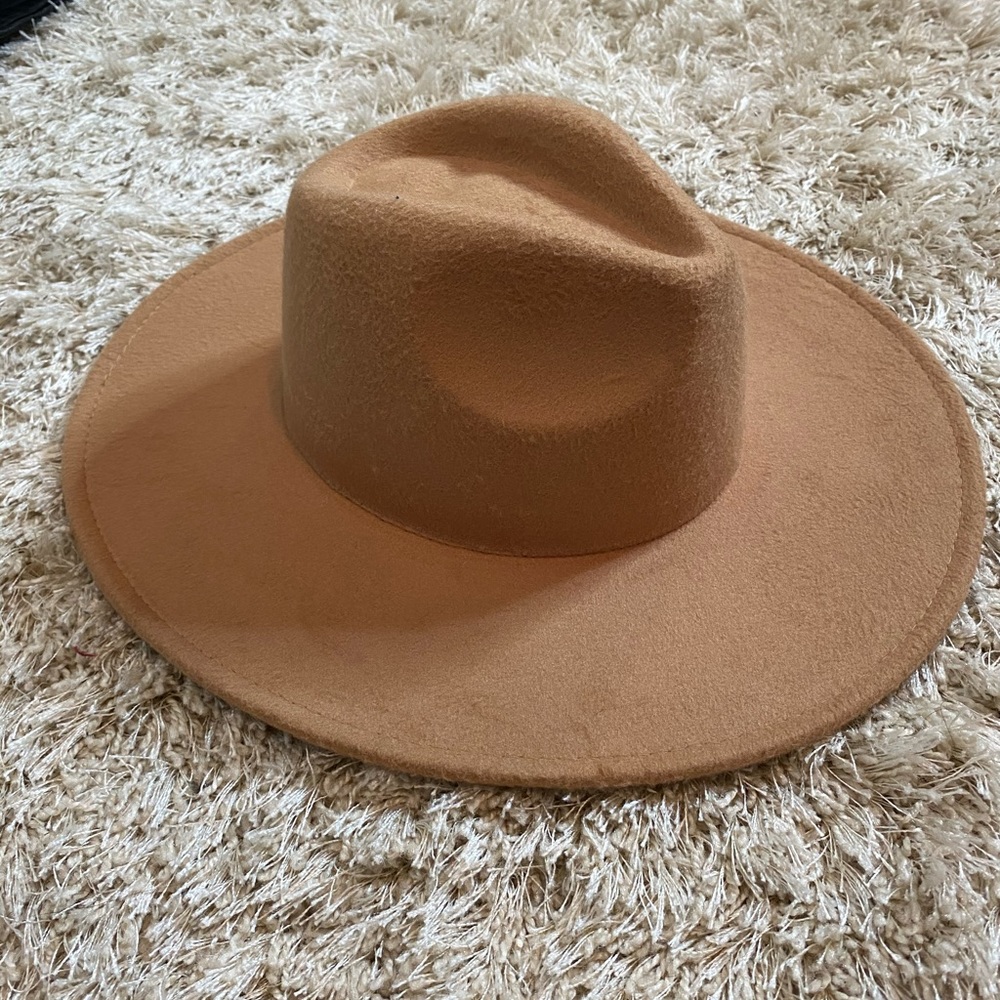 Camel stiff brim hat